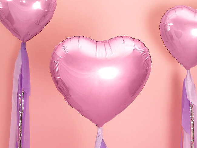 Grand Ballon Coeur Rose Mylar Gonflé à l'Hélium
