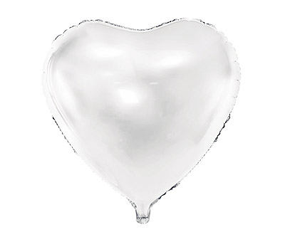 Ballon Mylar Aluminium Coeur 45cm Blanc