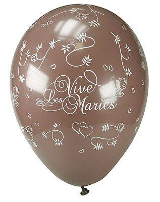 Ballons Baudruche Vive les Mariés Chocolat