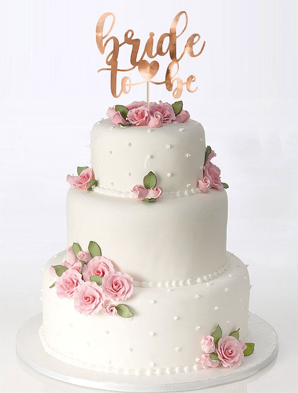 Pic Gâteau Bride To Be Rose Or Brillant