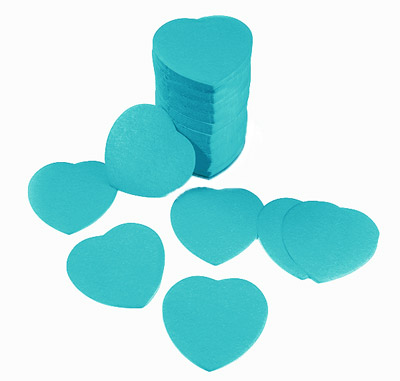 Confettis Coeurs Turquoise