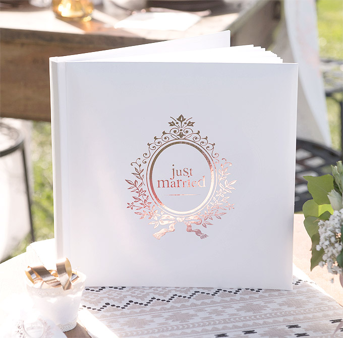 Livre d'Or Just Married Rose Gold Pas Cher