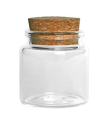 Pot en verre avec bouchon en liège - 7,5 x 4,5 cm - Bouteilles en
