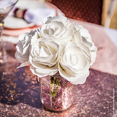 Bouquet Rose Blanches Artificielles Centre de Table