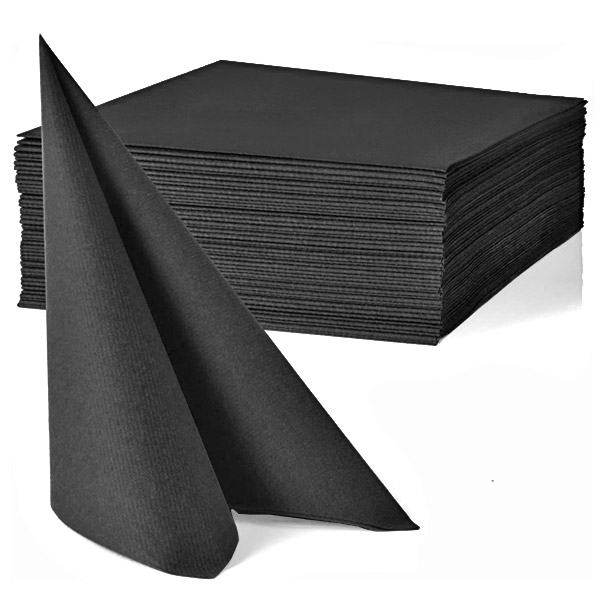 Serviettes papier de qualité noir