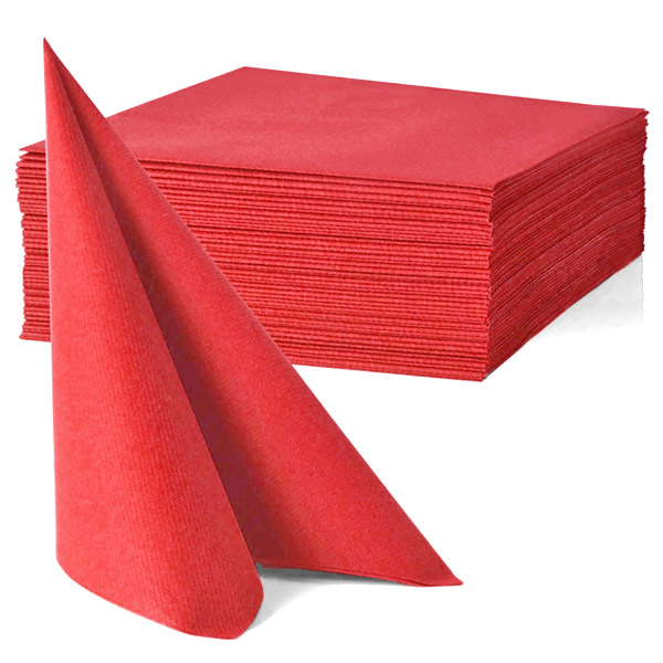 Serviettes papier de qualité rouge