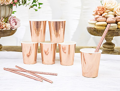 Vaisselle jetable rose gold